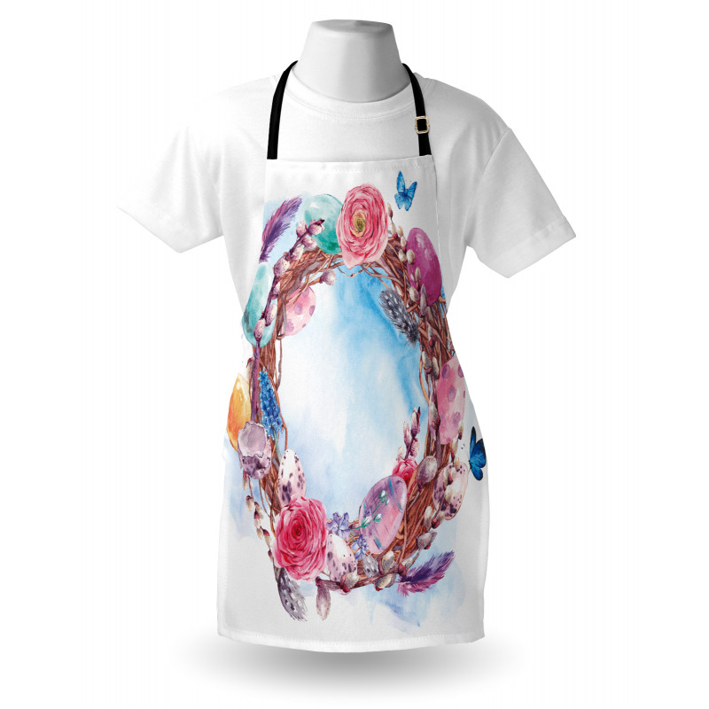 Floral Wreath Feathers Apron