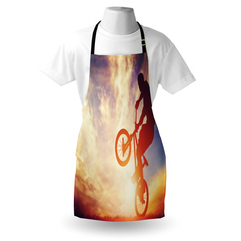 Man on Bike Hazy Sun Apron