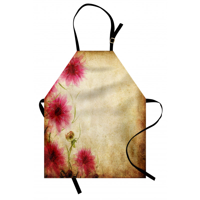 Retro Flowers Grungy Old Apron