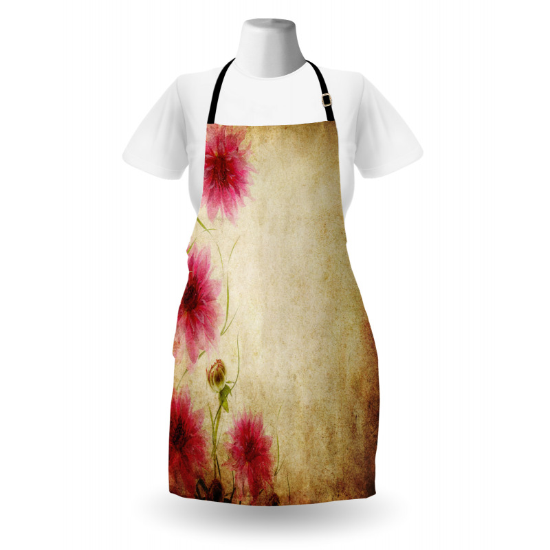 Retro Flowers Grungy Old Apron