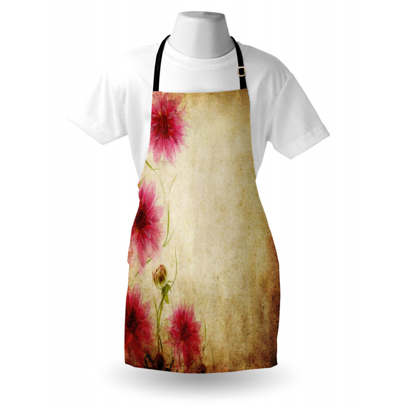 Retro Flowers Grungy Old Apron