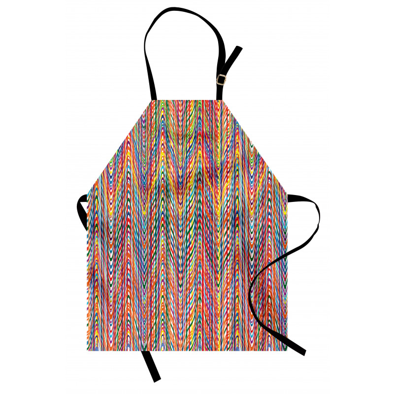 Colorful Zig Zag Lines Apron