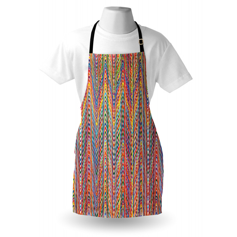 Colorful Zig Zag Lines Apron