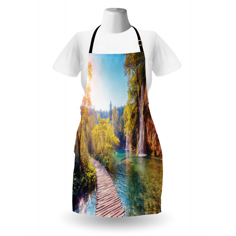 Idyllic Lake Waterfall Apron