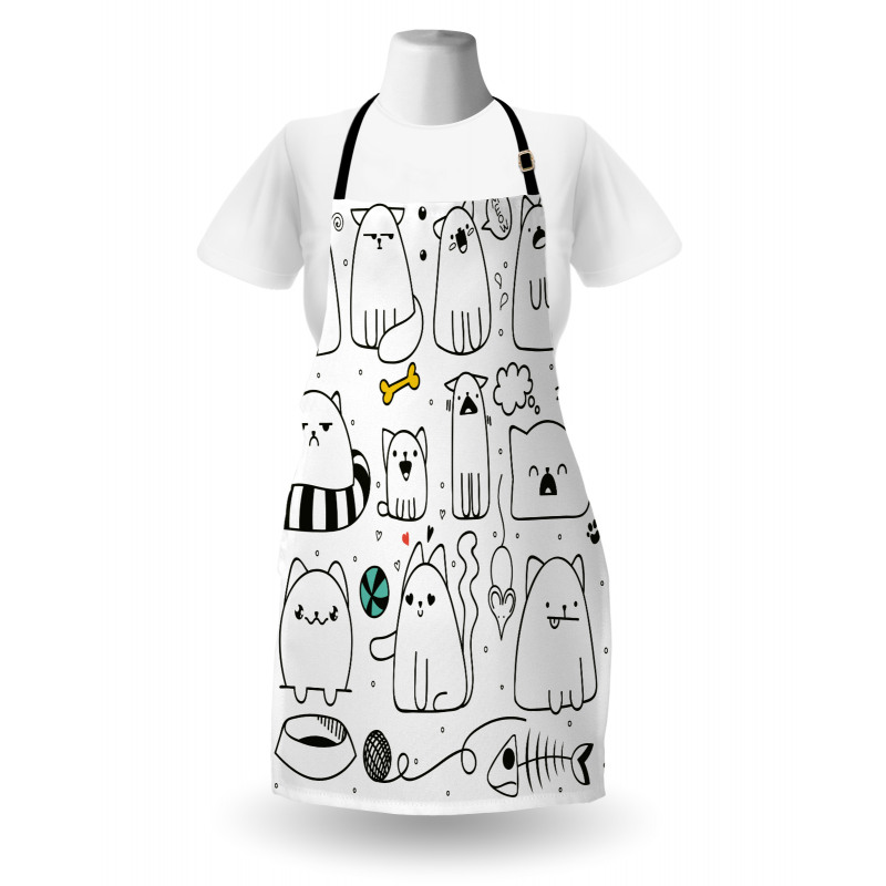 Sketchy Cats with Toys Apron