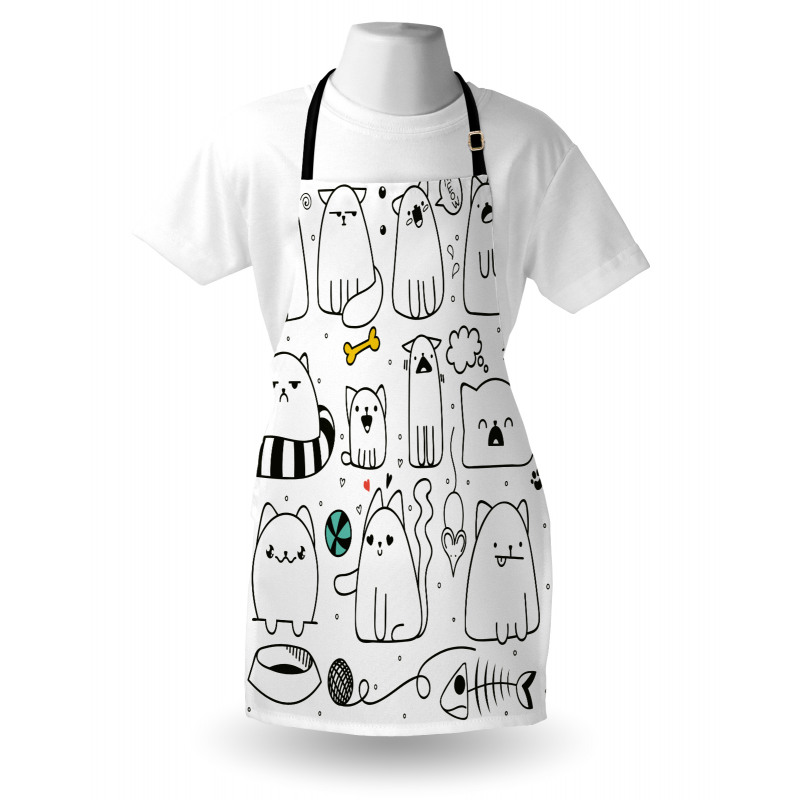 Sketchy Cats with Toys Apron