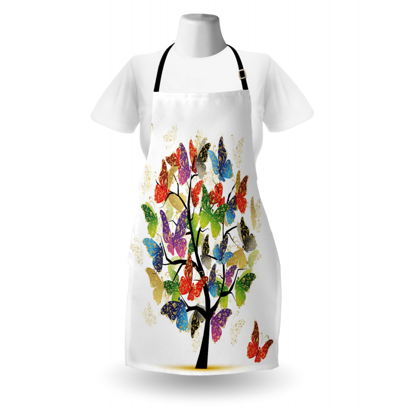 Floral Butterfly Leaf Apron