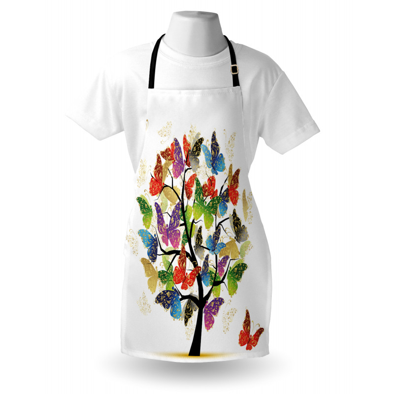 Floral Butterfly Leaf Apron