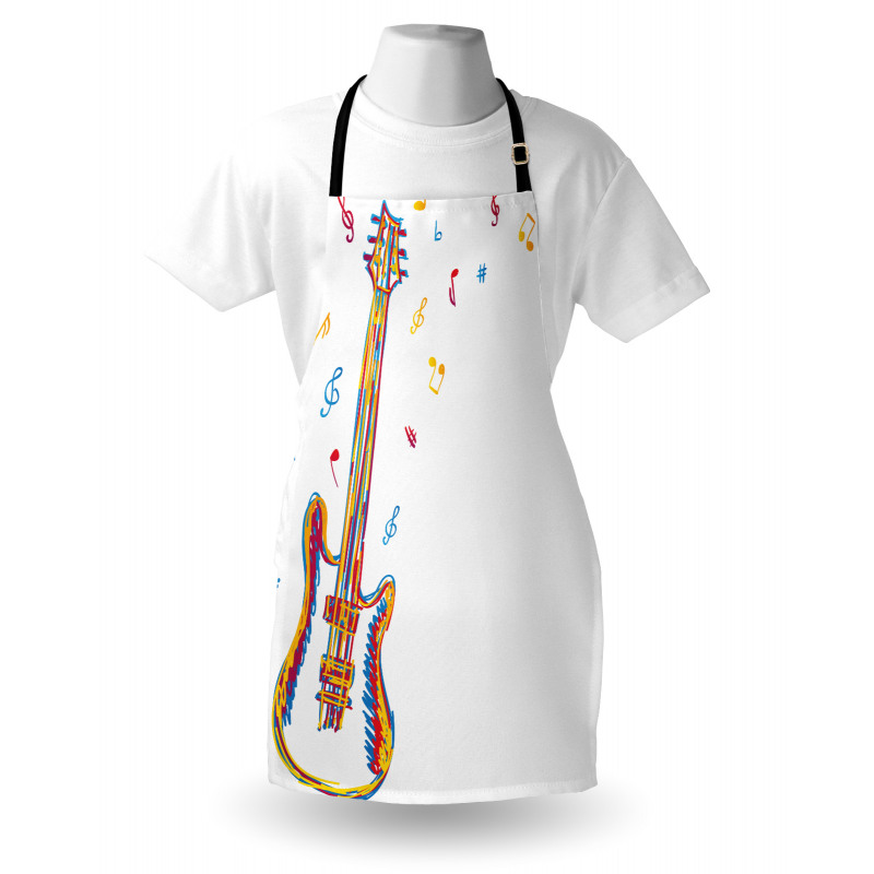 Doodle Style Guitar Art Apron