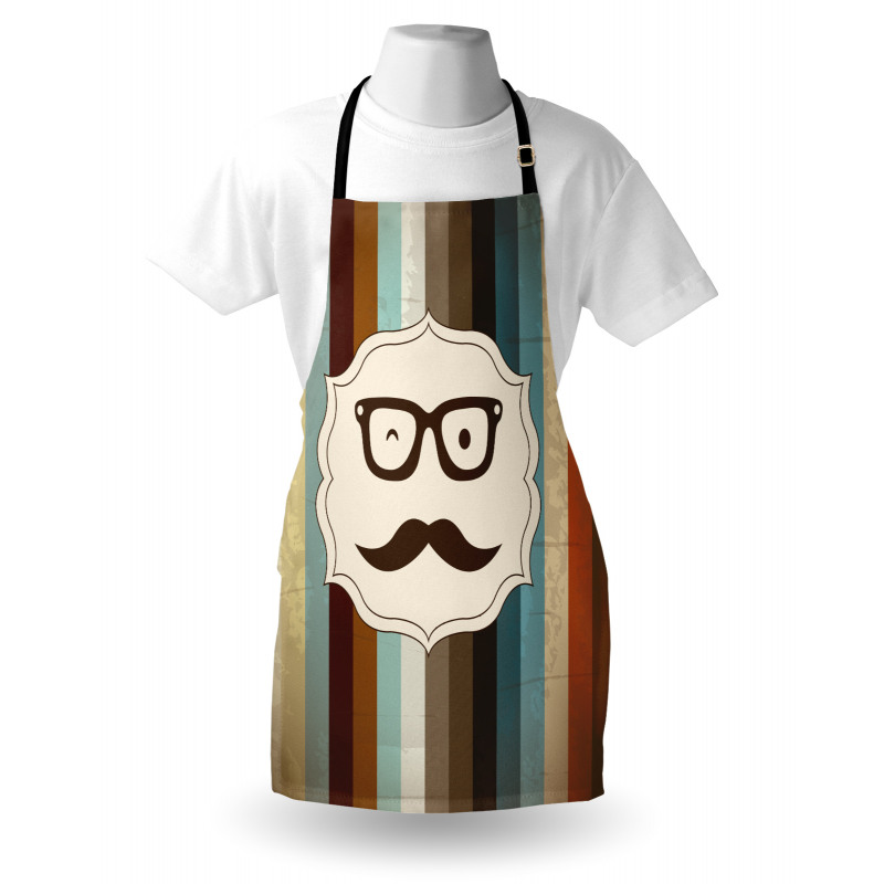 Man Moustache Glasses Apron