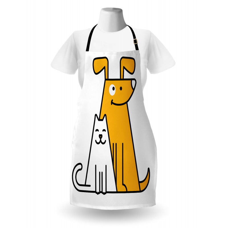 Cats and Dogs Friends Apron