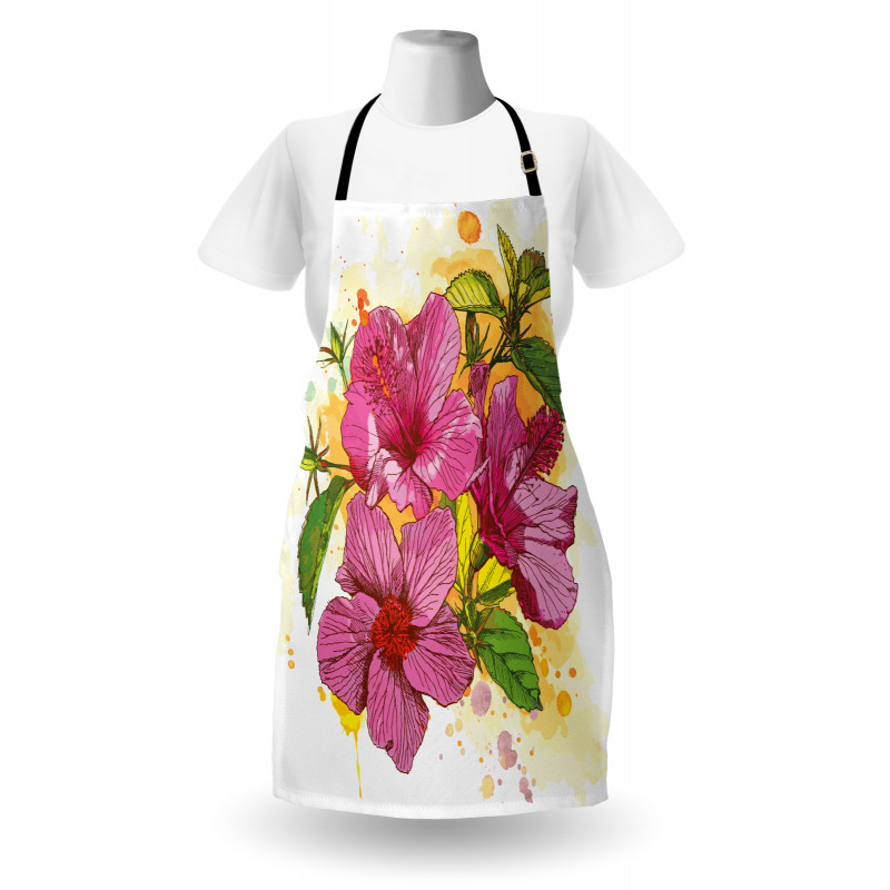 Vibrant Hibiscus Flower Apron