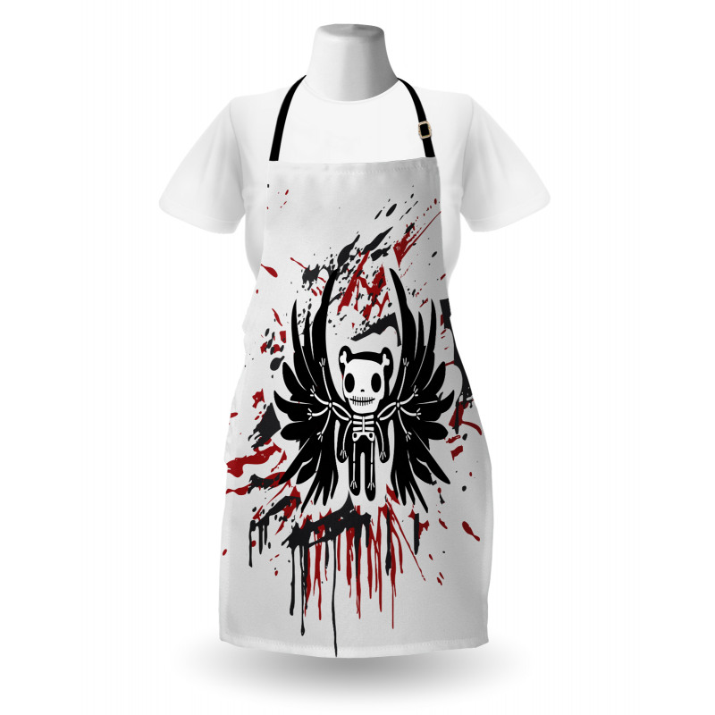 Comic Dead Skull Face Apron