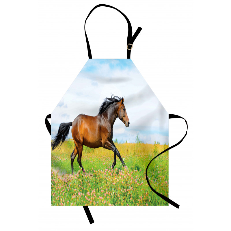 Horse Rural Flowers Apron