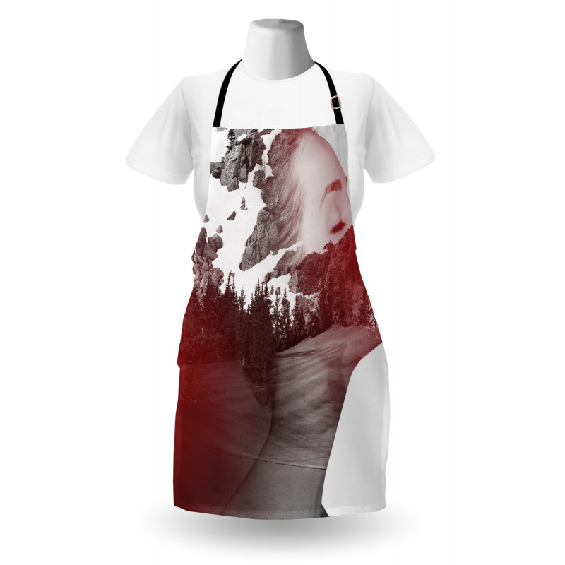 Woman Mountain Portrait Apron