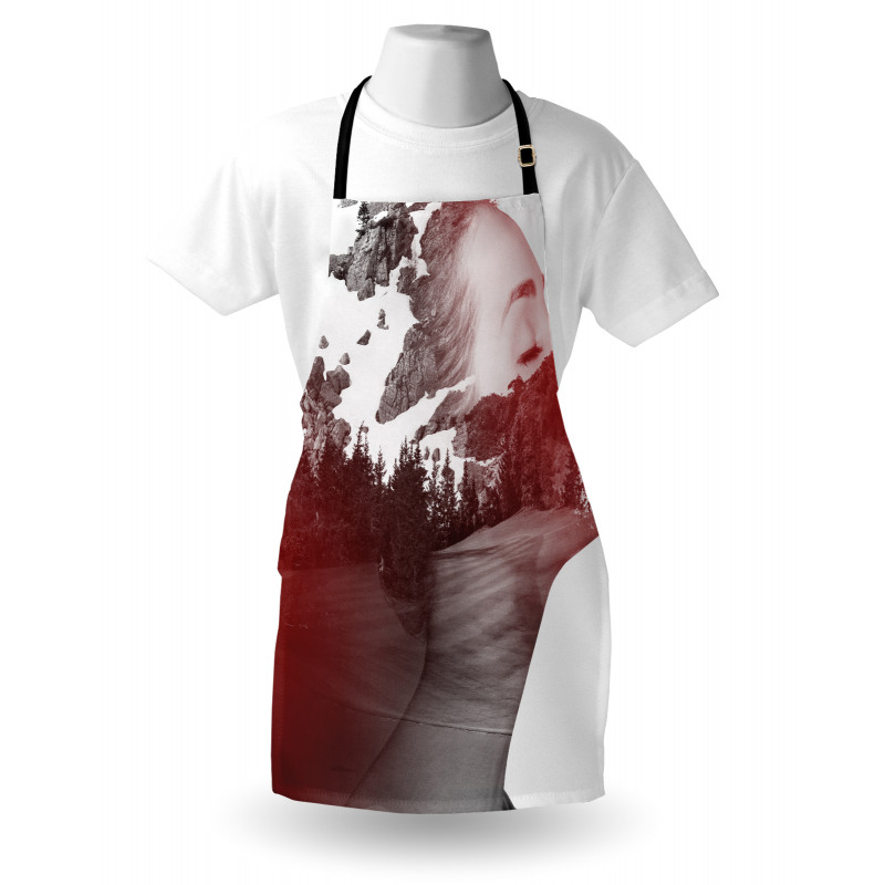 Woman Mountain Portrait Apron