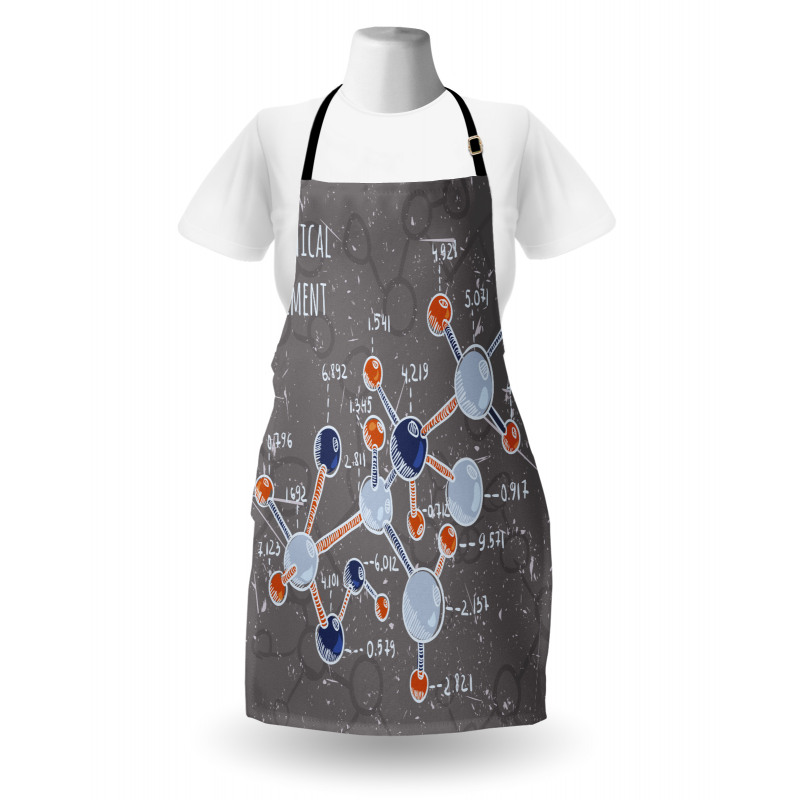 Eskitme Mutfak Önlüğü Kimya Deneyi Desenli