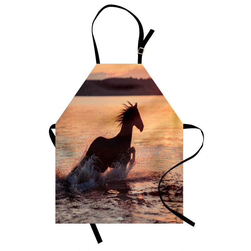 Horse Sea at Sunset Apron