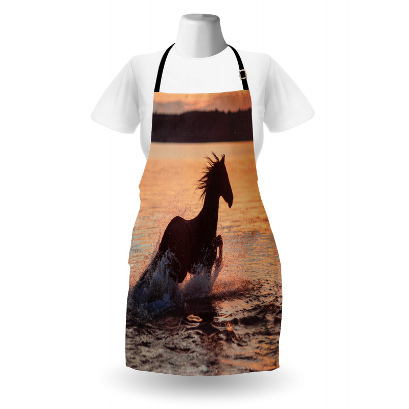 Horse Sea at Sunset Apron