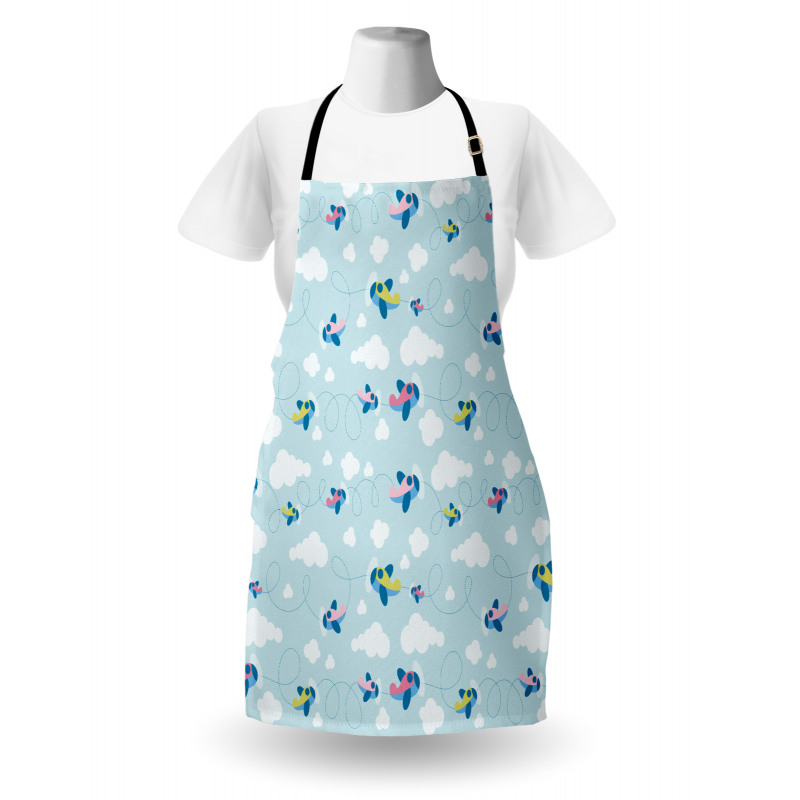 Cartoon Sky Planes Clouds Apron