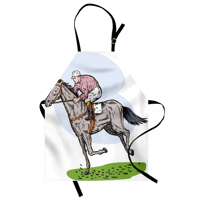 Horse Racing Sketch Apron