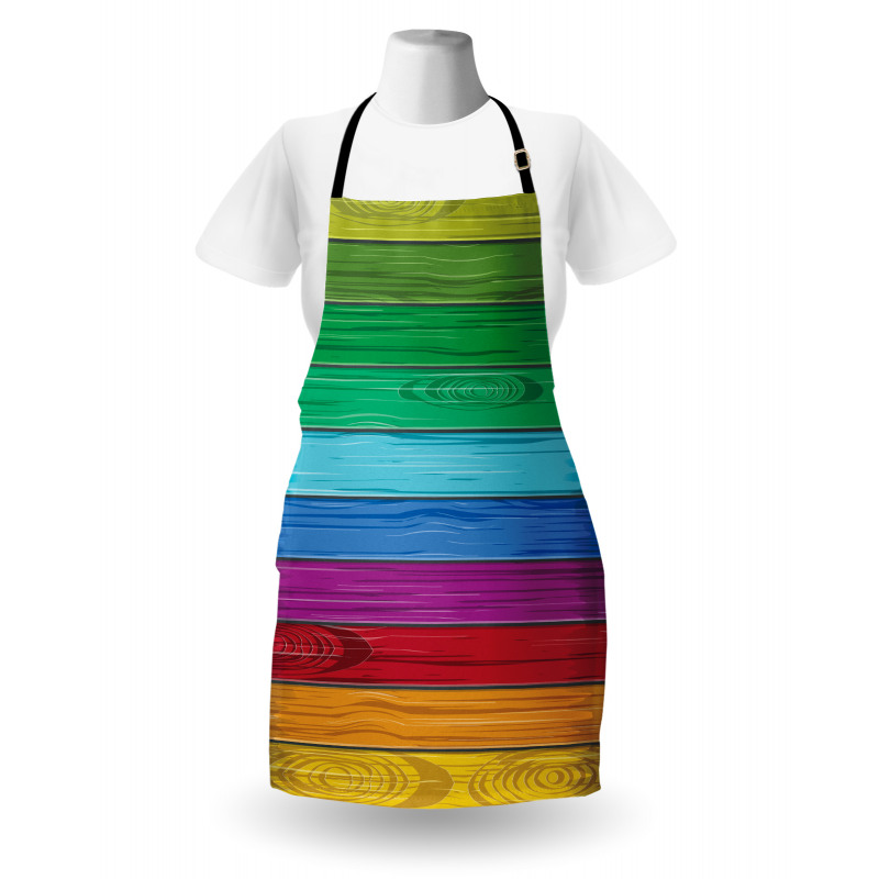 Colorful Wood Stripes Apron