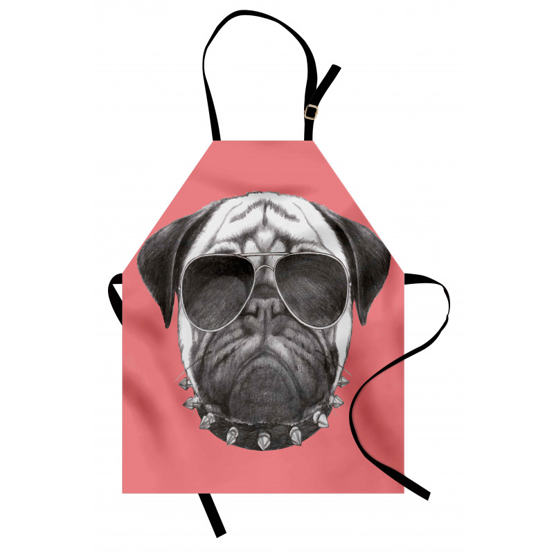 Pug Dog Sunglasses Colar Apron