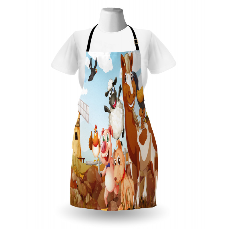 Animals in Farm Artwork Apron