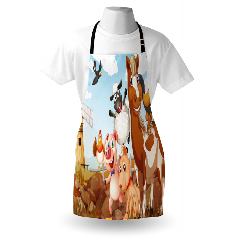 Animals in Farm Artwork Apron