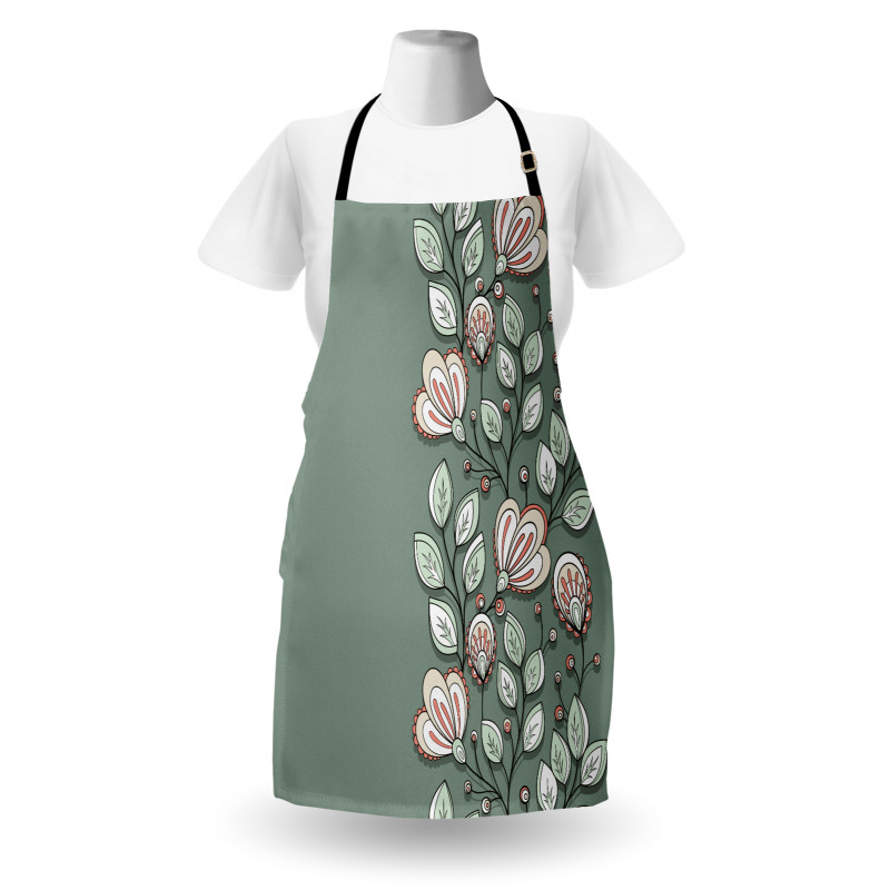 Flowers and Leaves Graphic Apron