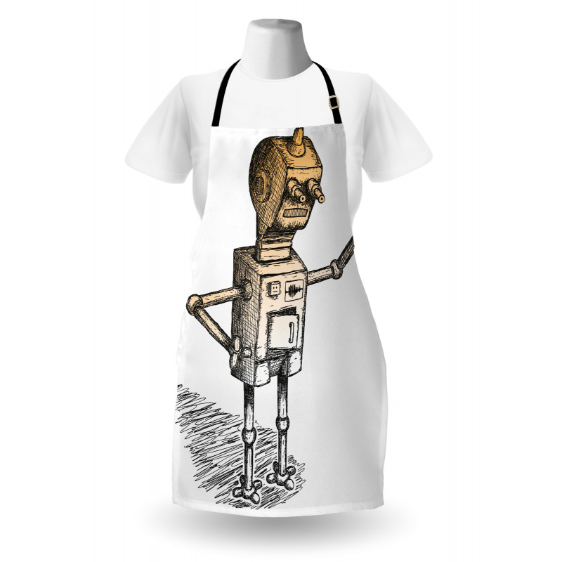 Sketchy Futuristic Robot Apron