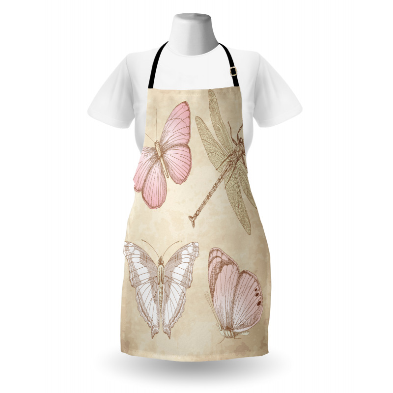 Retro Butterflies Bugs Apron