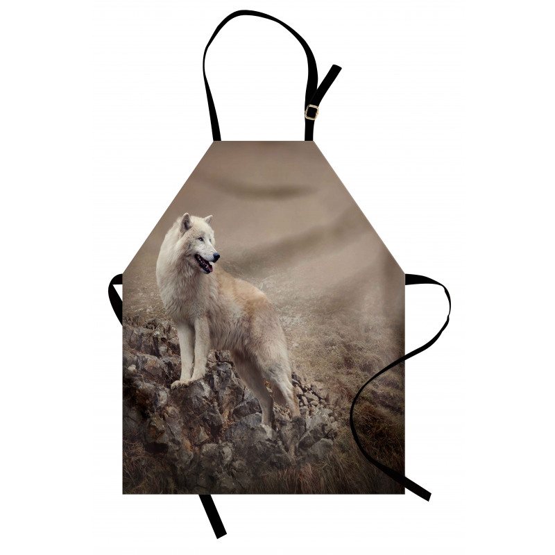 White Wolf on the Rocks Apron