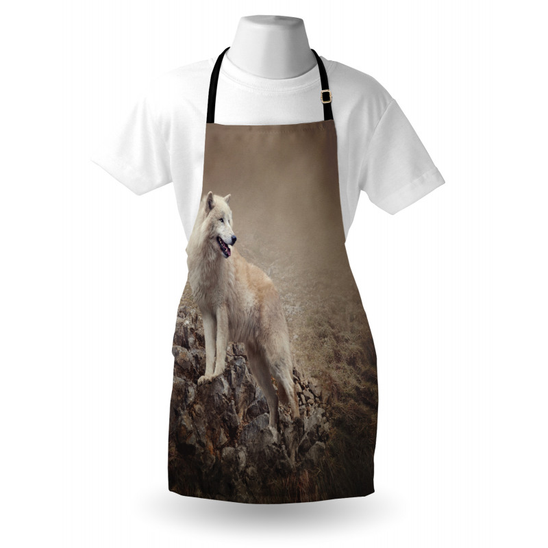 White Wolf on the Rocks Apron