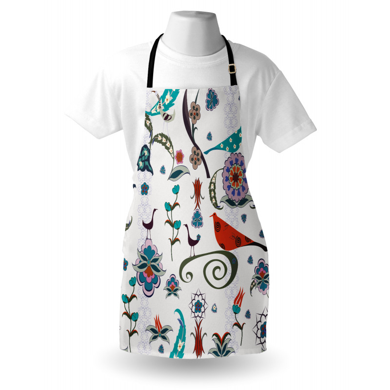 Colorful Florals Swirls Apron