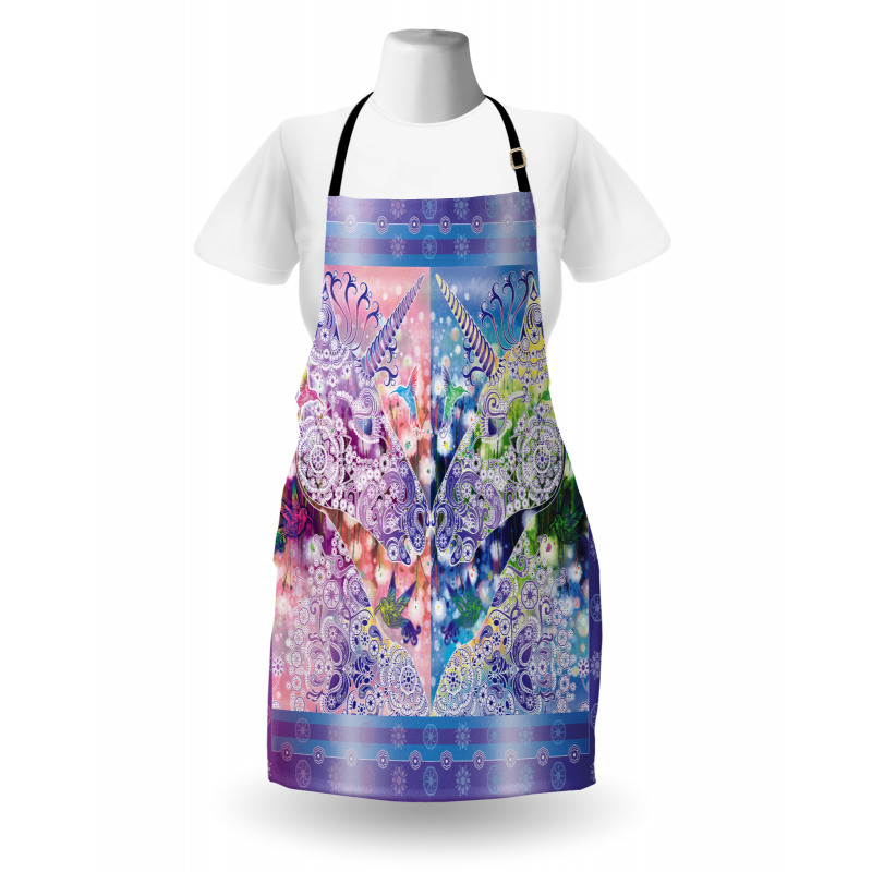 Myhtical Horses Floral Apron