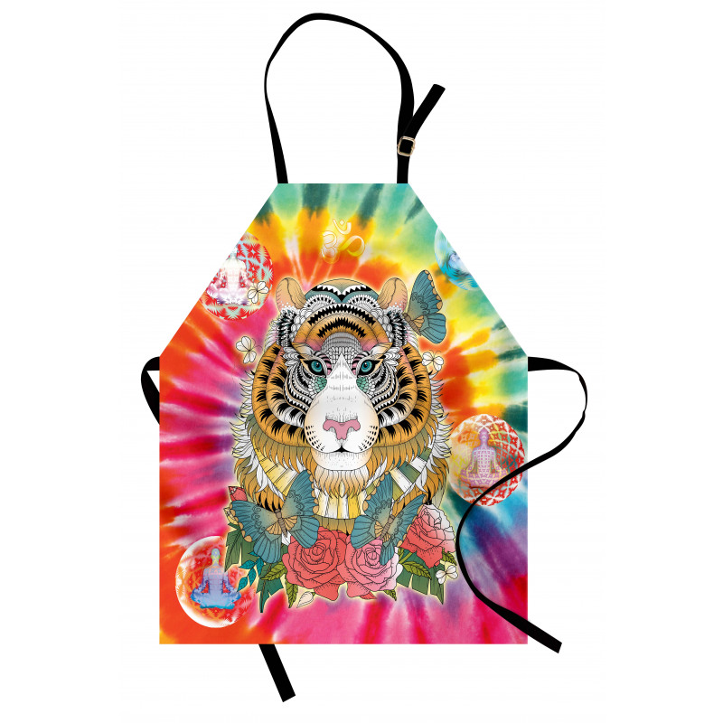 Tiger Head Ornate Theme Apron