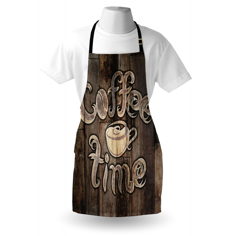 Coffee Time Grunge Back Apron