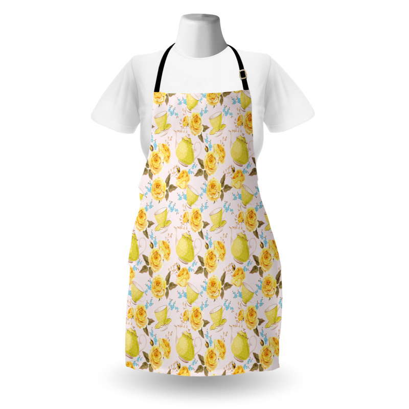 Tea Time Cups Flowers Apron