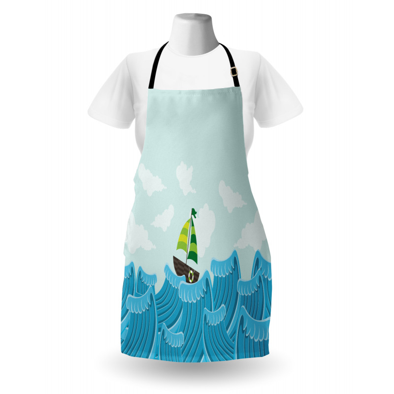 Sailing Boat on the Sea Apron