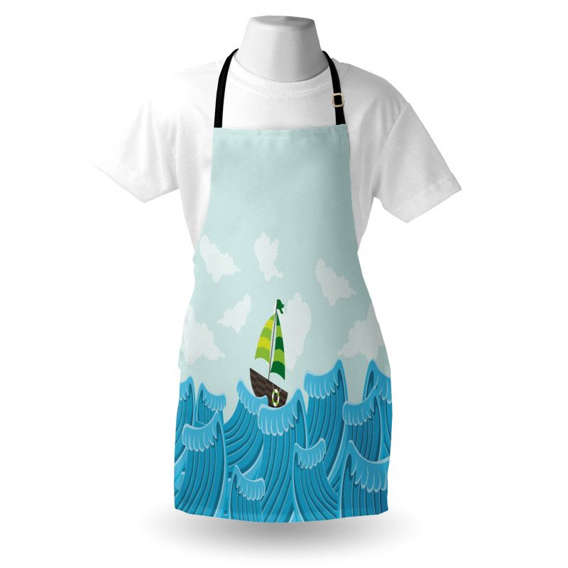 Sailing Boat on the Sea Apron