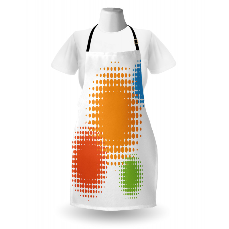 Colorful Half Tone Circles Apron