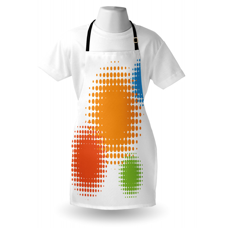 Colorful Half Tone Circles Apron