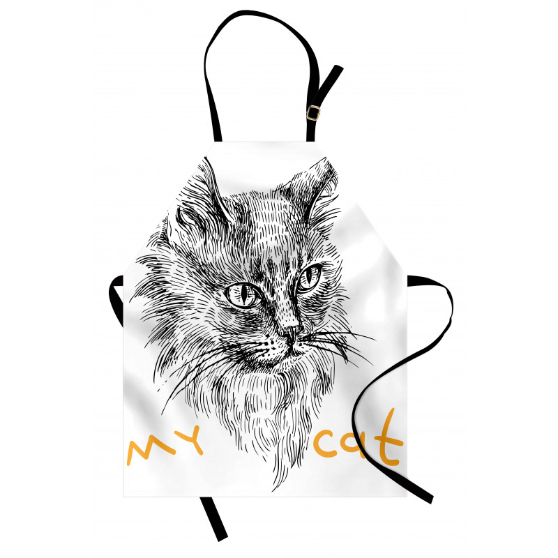 Hand Drawn Cat Apron