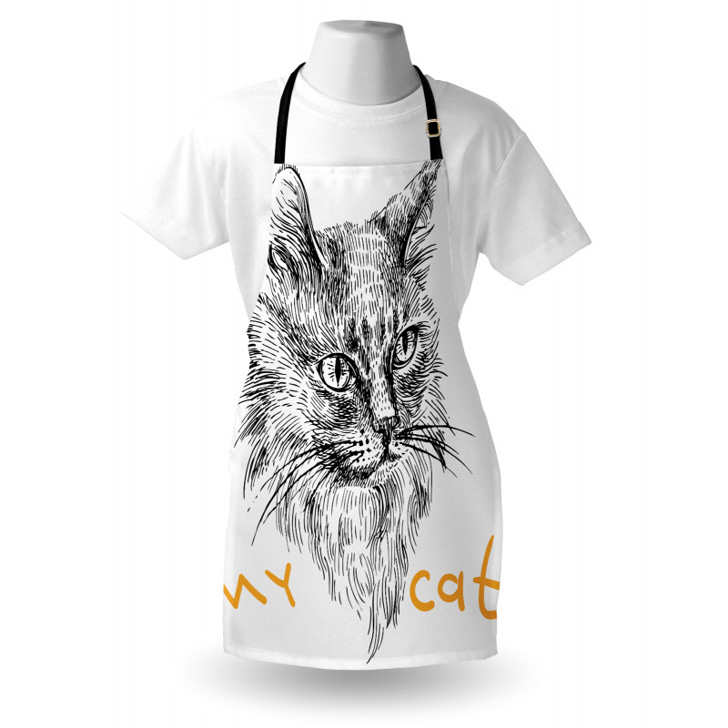 Hand Drawn Cat Apron