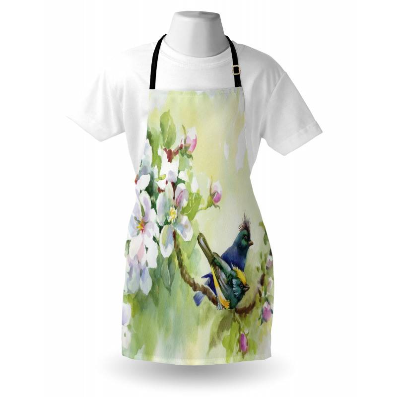 Watercolor Birds Spring Apron