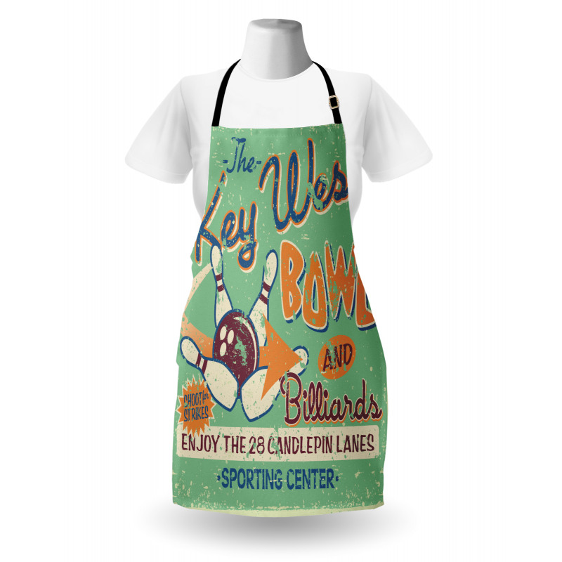 Vintage Bowling Poster Apron