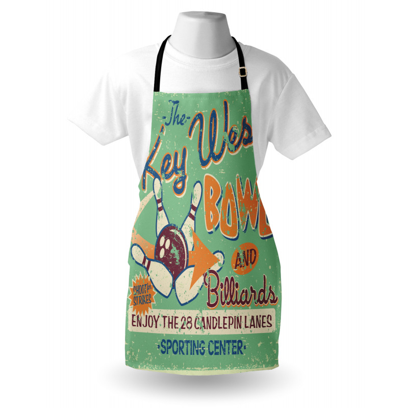 Vintage Bowling Poster Apron