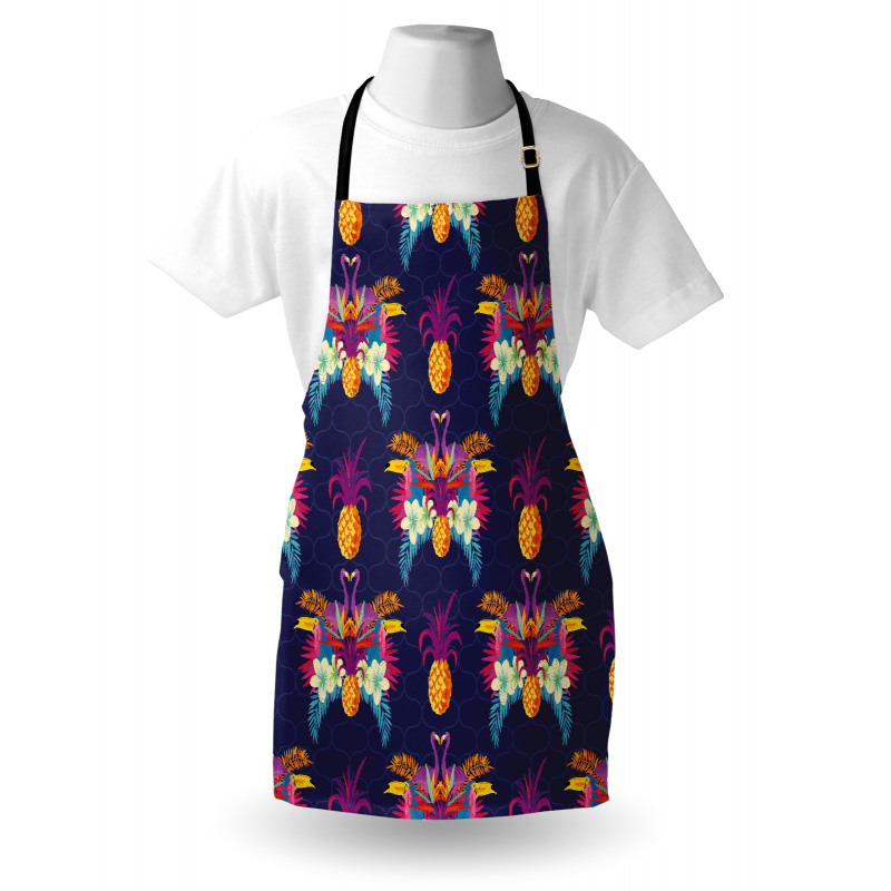 Vivid Flowers Pineapples Apron