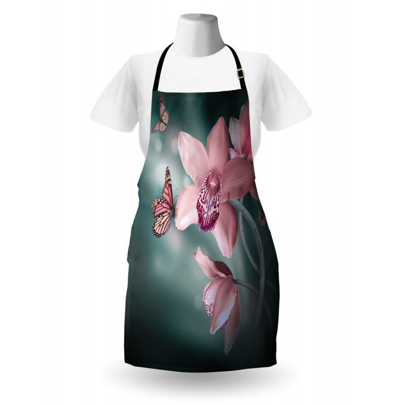 Orchid Flower Butterfly Apron